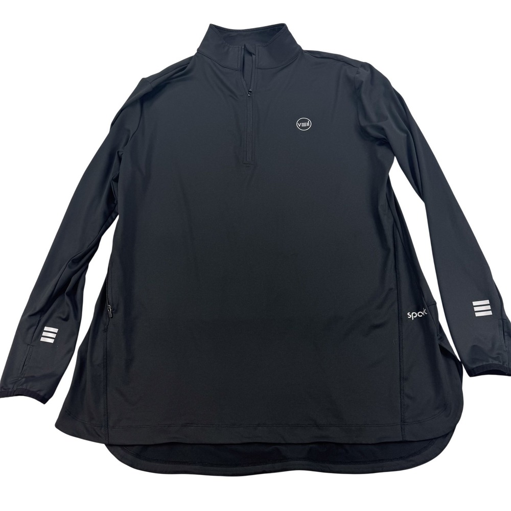 Spark Pullover Shirt Mens XL Black 1/4 Zip Long Sleeve Running Athletic Gym